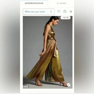 Anthropologie Gold Jumpsuit